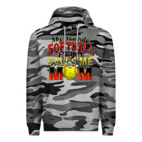 Slate Camo my favorite softball player calls me mom Premium Hoodie - Zillion Design Studio