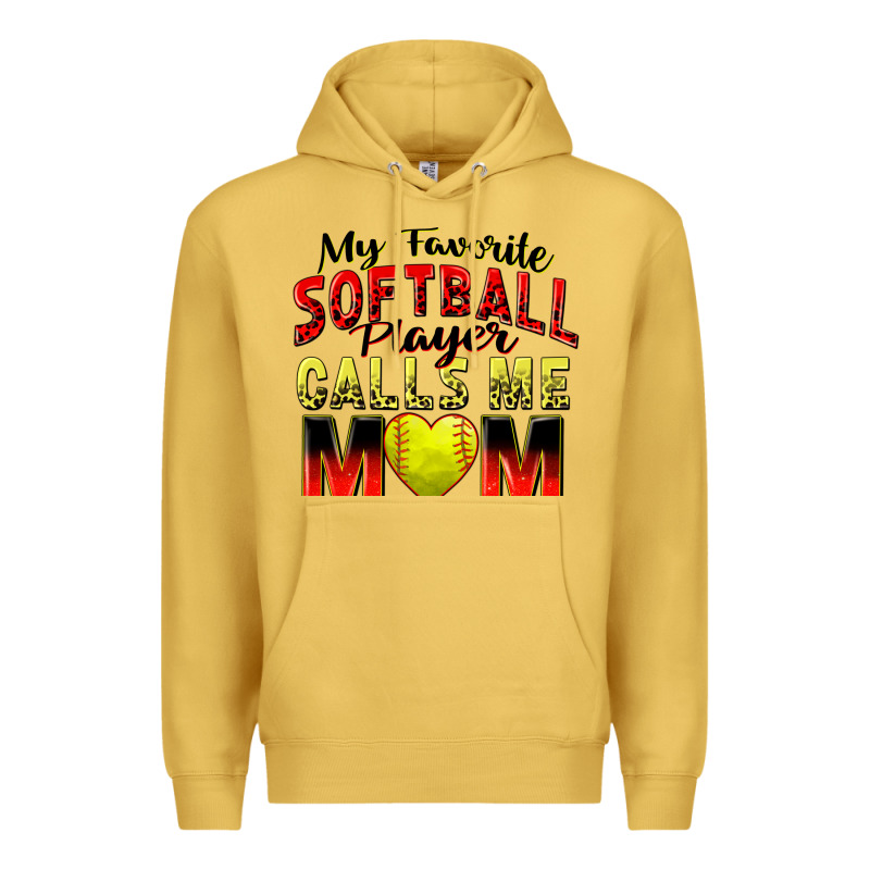 My Favorite Softball Player Calls Me Mom Premium Hoodie by Zillion Design Studio | Teevron