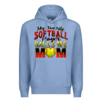 Colony Blue my favorite softball player calls me mom Premium Hoodie - Zillion Design Studio