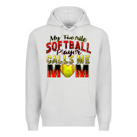 Dove Grey my favorite softball player calls me mom Premium Hoodie - Zillion Design Studio