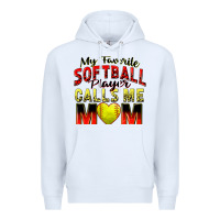 White my favorite softball player calls me mom Premium Hoodie - Zillion Design Studio