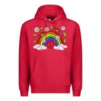Cardinal pride rainbow with daisy and butterfly Premium Hoodie - texasbilliewilder
