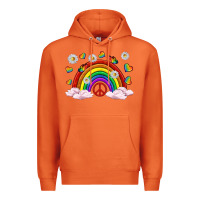 Carrot pride rainbow with daisy and butterfly Premium Hoodie - texasbilliewilder