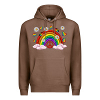 Chestnut pride rainbow with daisy and butterfly Premium Hoodie - texasbilliewilder