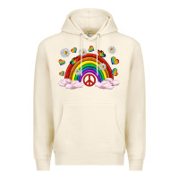 Tofu pride rainbow with daisy and butterfly Premium Hoodie - texasbilliewilder