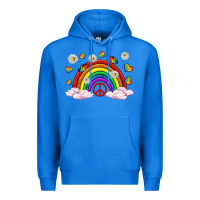 True Royal pride rainbow with daisy and butterfly Premium Hoodie - texasbilliewilder