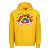 Lemon pride rainbow with daisy and butterfly Premium Hoodie - texasbilliewilder