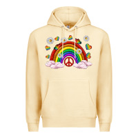 Pina Colada pride rainbow with daisy and butterfly Premium Hoodie - texasbilliewilder