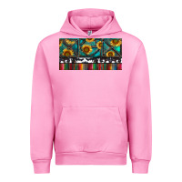 Fuchsia Pink Rusty Sunflowers with Cowhide and Turquoise Urban Hoodie - RanaPortraitStore