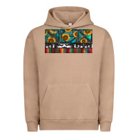 Pigment Burro Rusty Sunflowers with Cowhide and Turquoise Urban Hoodie - RanaPortraitStore