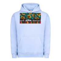 Pigment Grape Ice Rusty Sunflowers with Cowhide and Turquoise Urban Hoodie - RanaPortraitStore
