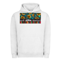 Pigment Lunar Rock Rusty Sunflowers with Cowhide and Turquoise Urban Hoodie - RanaPortraitStore