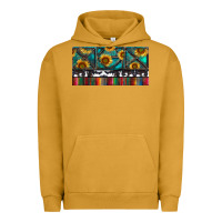 Pigment Peanut Butter Rusty Sunflowers with Cowhide and Turquoise Urban Hoodie - RanaPortraitStore