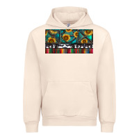 Sandshell Rusty Sunflowers with Cowhide and Turquoise Urban Hoodie - RanaPortraitStore