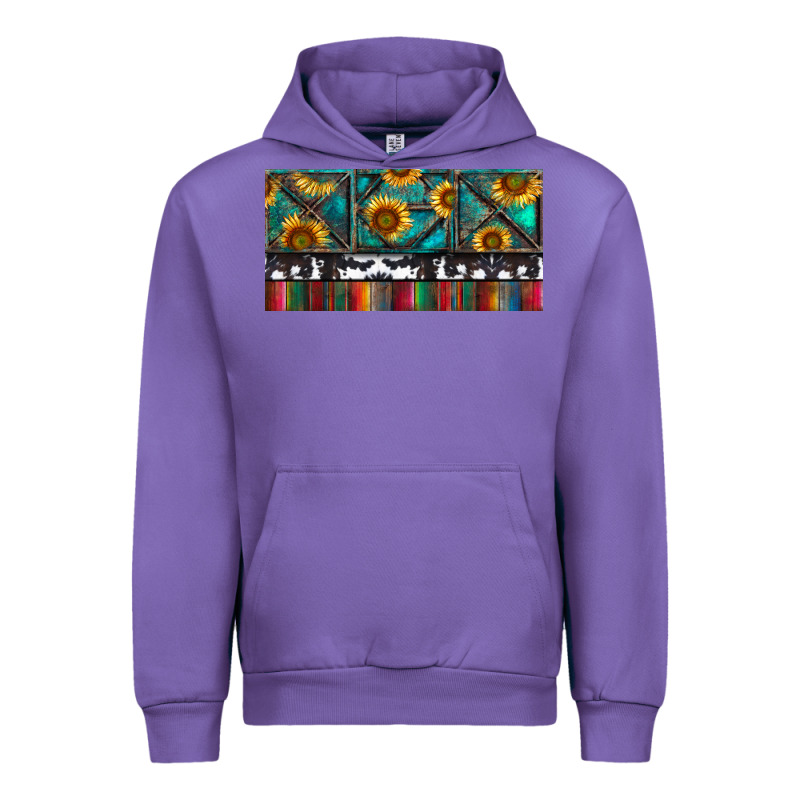 Rusty Sunflowers With Cowhide And Turquoise Urban Hoodie by RanaPortraitStore | Teevron