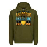 Army Green my favorite lacrosse player calls me mom Premium Hoodie - Zillion Design Studio