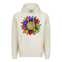 Oatmeal Heather pride sunflower Premium Hoodie - texasbilliewilder