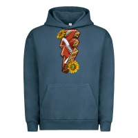 Pigment Midnight Navy sport football  lightning bolt Urban Hoodie - texasbilliewilder