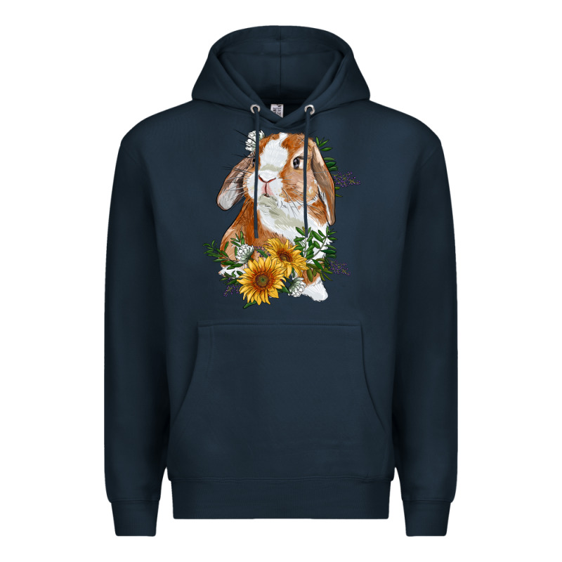 Bunny With Sunflowers Premium Hoodie by RanaPortraitStore | Teevron