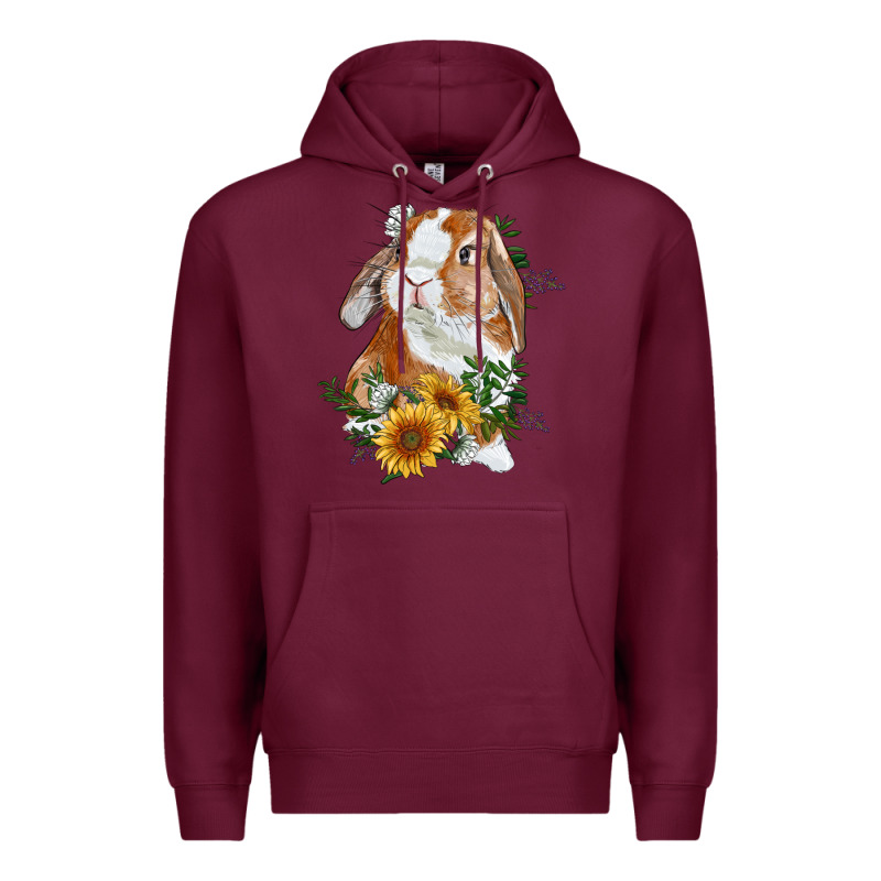 Bunny With Sunflowers Premium Hoodie by RanaPortraitStore | Teevron