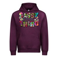 Mauve Wine sassy little thing Urban Hoodie - Zillion Design Studio