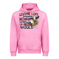 Fuchsia Pink living life somewhere between jesus take the wheel Urban Hoodie - Zillion Design Studio