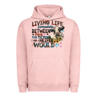 Pigment Salmon living life somewhere between jesus take the wheel Urban Hoodie - Zillion Design Studio