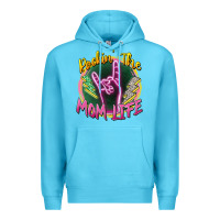 Ocean Blue rockin' the mom life Premium Hoodie - Zillion Design Studio