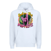 White rockin' the mom life Premium Hoodie - Zillion Design Studio