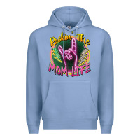 Colony Blue rockin' the mom life Premium Hoodie - Zillion Design Studio