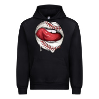 Black sports lips baseball Urban Hoodie - texasbilliewilder