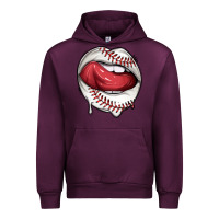 Mauve Wine sports lips baseball Urban Hoodie - texasbilliewilder