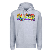 Heather Grey queer pride lgbtq Premium Hoodie - texasbilliewilder