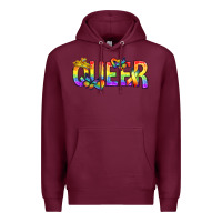 Burgundy queer pride lgbtq Premium Hoodie - texasbilliewilder