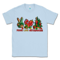 Dusty Blue Peace Love Nutcrackers Classic Tee - BundleAndBundleShop