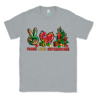 Heather Grey Peace Love Nutcrackers Classic Tee - BundleAndBundleShop