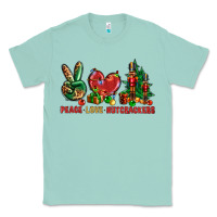 Seafoam Peace Love Nutcrackers Classic Tee - BundleAndBundleShop