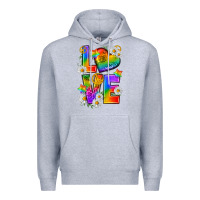 Heather Grey pride love Premium Hoodie - texasbilliewilder