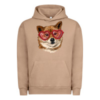 Pigment Burro shiba inu with love glasses Urban Hoodie - RanaPortraitStore
