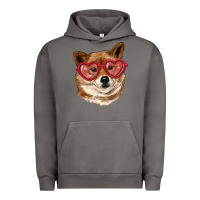 Pigment Tornado shiba inu with love glasses Urban Hoodie - RanaPortraitStore