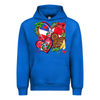 Cobalt dominican republic  hearts Urban Hoodie - texasbilliewilder