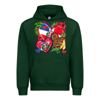 Forest Green dominican republic  hearts Urban Hoodie - texasbilliewilder