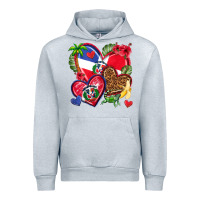 Heather Grey dominican republic  hearts Urban Hoodie - texasbilliewilder