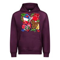 Mauve Wine dominican republic  hearts Urban Hoodie - texasbilliewilder