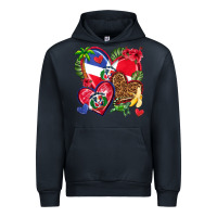 Navy dominican republic  hearts Urban Hoodie - texasbilliewilder