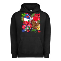 Pigment Black dominican republic  hearts Urban Hoodie - texasbilliewilder