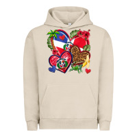 Pigment French Oak dominican republic  hearts Urban Hoodie - texasbilliewilder