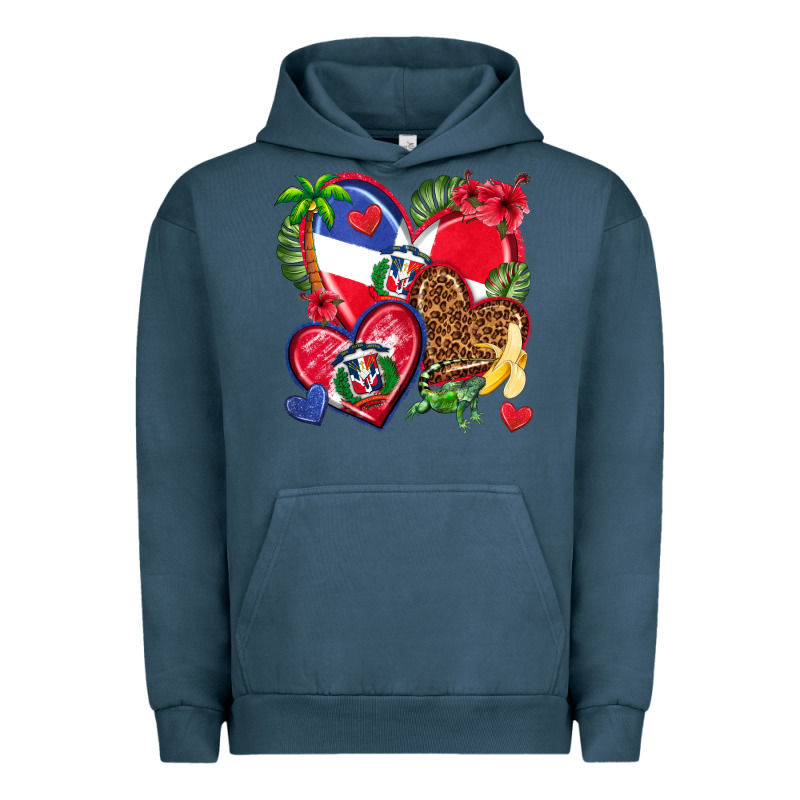 Dominican Republic  Hearts Urban Hoodie by texasbilliewilder | Teevron