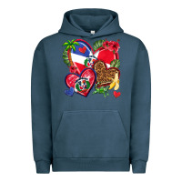 Pigment Midnight Navy dominican republic  hearts Urban Hoodie - texasbilliewilder