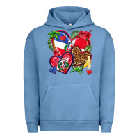 Pigment Pebble Blue dominican republic  hearts Urban Hoodie - texasbilliewilder